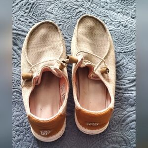 Hey Dude Tan and Brown Slip-On Shoes